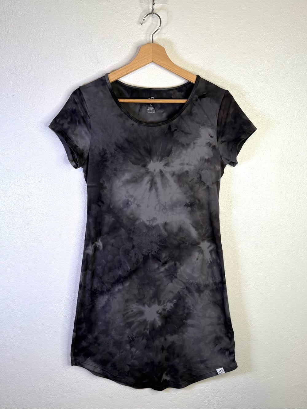 Curves N Combatboots Black & Gray Tie Dye T Shirt Mini Dress Women’s Size Large